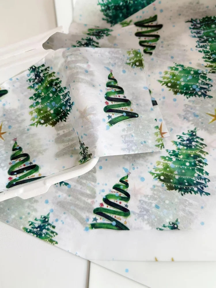 10pcs/set Christmas Tree Patterns Gift Wrapping Paper Suitable For Weddings Christmas Gifts