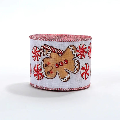 Christmas Ribbon Classic Wrapping Christmas Tree Ribbon Wreath Bows DIY Fabric Swirl Ribbon Burlap Xmas Gift Decoration