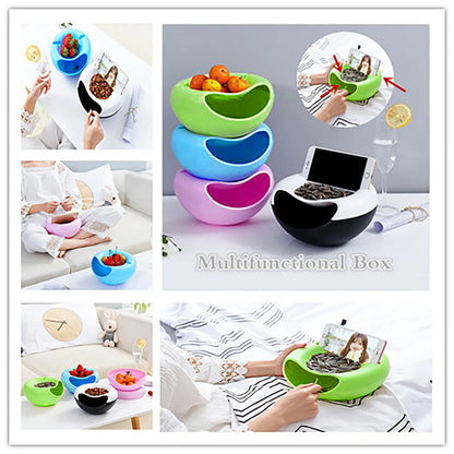 Snacks Bowl Creative Bowl Double Layer Dry Fruit Containers Snack Storage Box Sunflower Seed Nut Bowl With Shell Storage