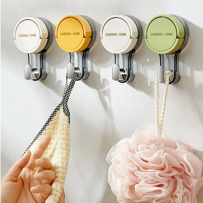 Suction Cup Hook Reusable Stronge Vacuum Bathroom Suction Cup Hooks Waterproof Towel Rack Robe Coat Clothes Hanger Hook Accessor