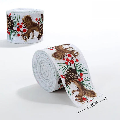 Christmas Ribbon Classic Wrapping Christmas Tree Ribbon Wreath Bows DIY Fabric Swirl Ribbon Burlap Xmas Gift Decoration