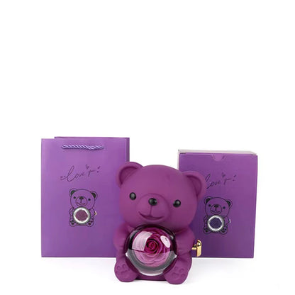 Colorful Rose Bear Rotating Gift Box Exquisite Cute Valentine's Day Christmas Birthday For Girlfriend Beautiful Fashionable New