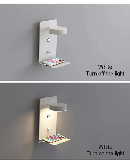 LED Wall Light Interior  Mobile Phone Charging USB Wall Lamps With Switch Bedroom Bedside Reading Lights Decoration Living Room