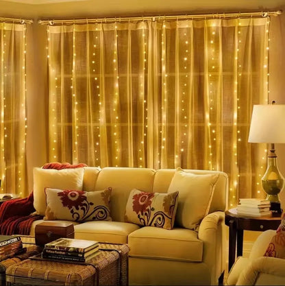 3M LED Curtain String Light Christmas Fairy Lights Garland Icicle Lights for Wedding Party Home Garden Decoration