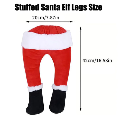 Christmas Santa/Elf Leg Plush Xmas Tree Decoration Props Santa Claus Green Artificial Leg Children's Toy Christmas Home Decor