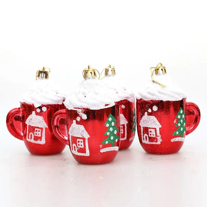 Red Christmas Hanging Decoration Electroplated Pinecone Acorn Owl Xmas Ornament Ball Festival Shopwindow Christmas Tree Ornament