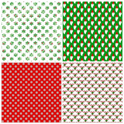 12 Sheet DIY Christmas Gift Wrapping Paper,Background Decorations Paper,DIY Photo Album,Scrapbook,Santa Claus Pattern Paper