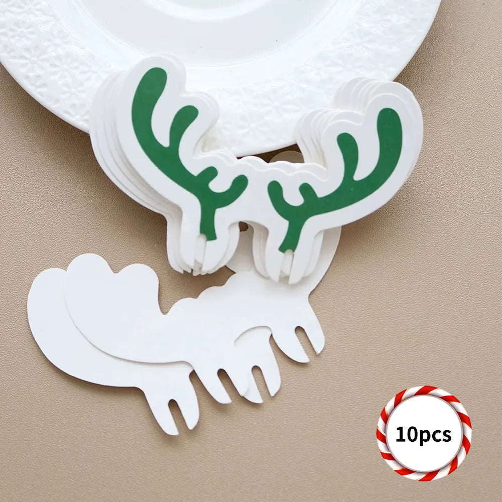 10 Popular Christmas Decorations, Christmas Tree, Snowman, Santa Hat, Santa Table, Wine Glass, Drink Cup Card, Party Decoration