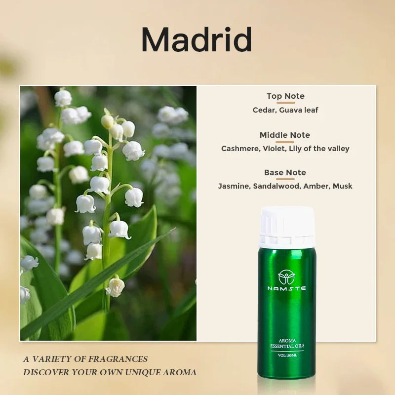 Aroma Diffuser Perfume Fragrance Oil Pure Scented Air Freshener for Scent Diffusers Namste 100ML Essential Oil Diffuser Natural