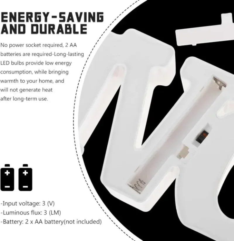 Valentines Day Love Symbol LED Glowing Sign Wedding Table Decoration Party Decor Romantic Anniversary Celebration Event Lighting