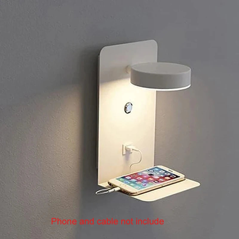 LED Wall Light Interior  Mobile Phone Charging USB Wall Lamps With Switch Bedroom Bedside Reading Lights Decoration Living Room