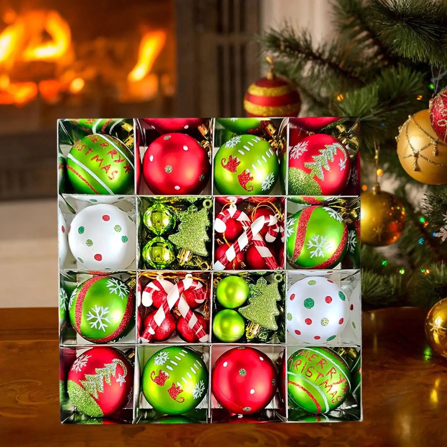 Christmas Ball Ornaments,Christmas Tree Decor Pendants Elegant Hanging Xmas Tree Ball Ornaments for Holiday Party Decorations