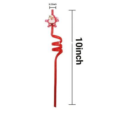 6-Piece Christmas Party Straw Set