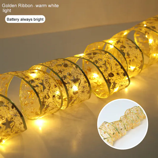 Fairy Tale Satin Ribbon Lamp String for Christmas Tree