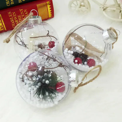 Transparent Plastic Christmas Ornaments for Tree Decor