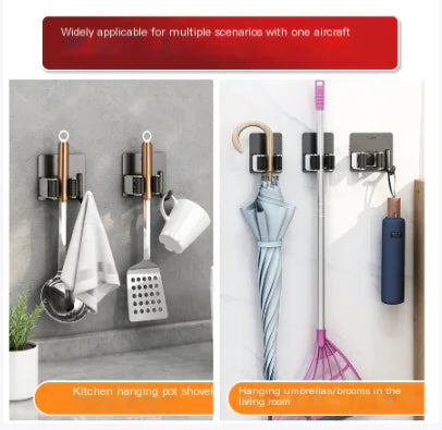 304 Stainless Steel Mop Holder with Strong Adhesive Hook