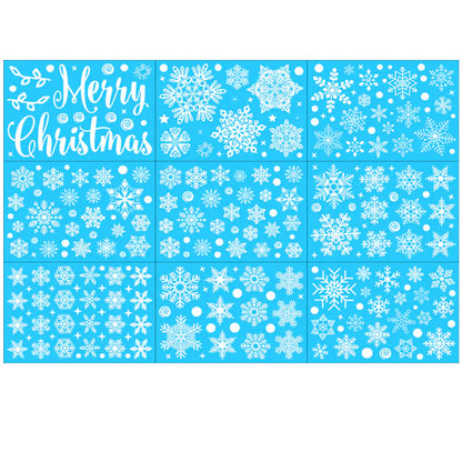 Christmas Static Window Stickers - Snowflakes & Santa Decor