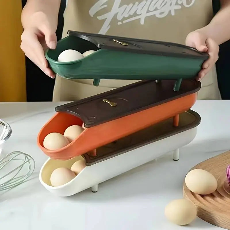 Multifunctional Rolling Kitchen Egg Storage Box