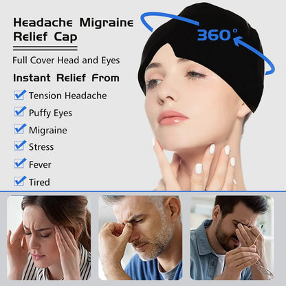 Ice Compress Headache Relief Eye Mask Hat