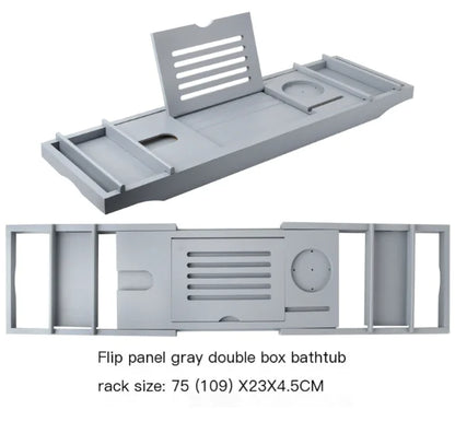 Expandable Non-Slip Bamboo Bathtub Storage Rack